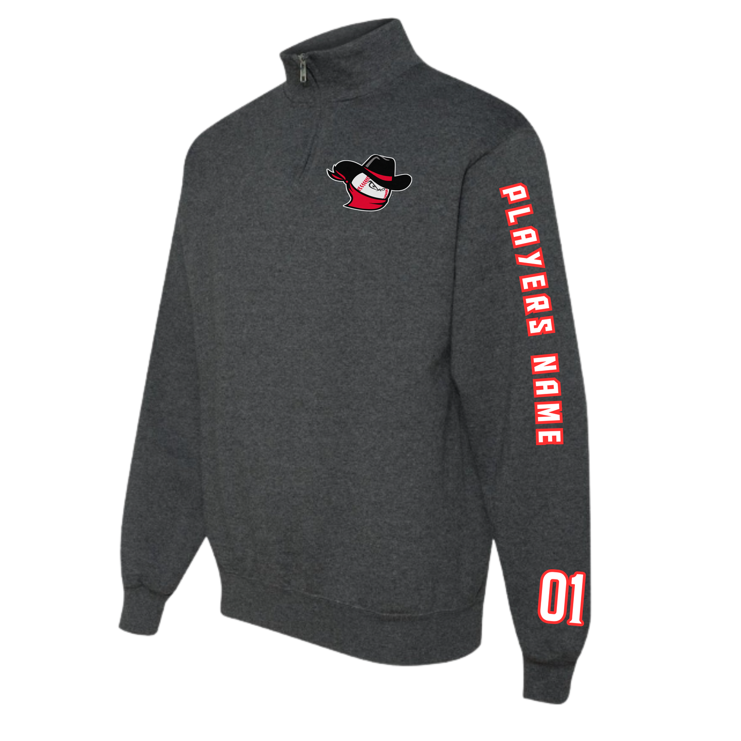 Bandits Baseball Adult 1/4 zip Fleece