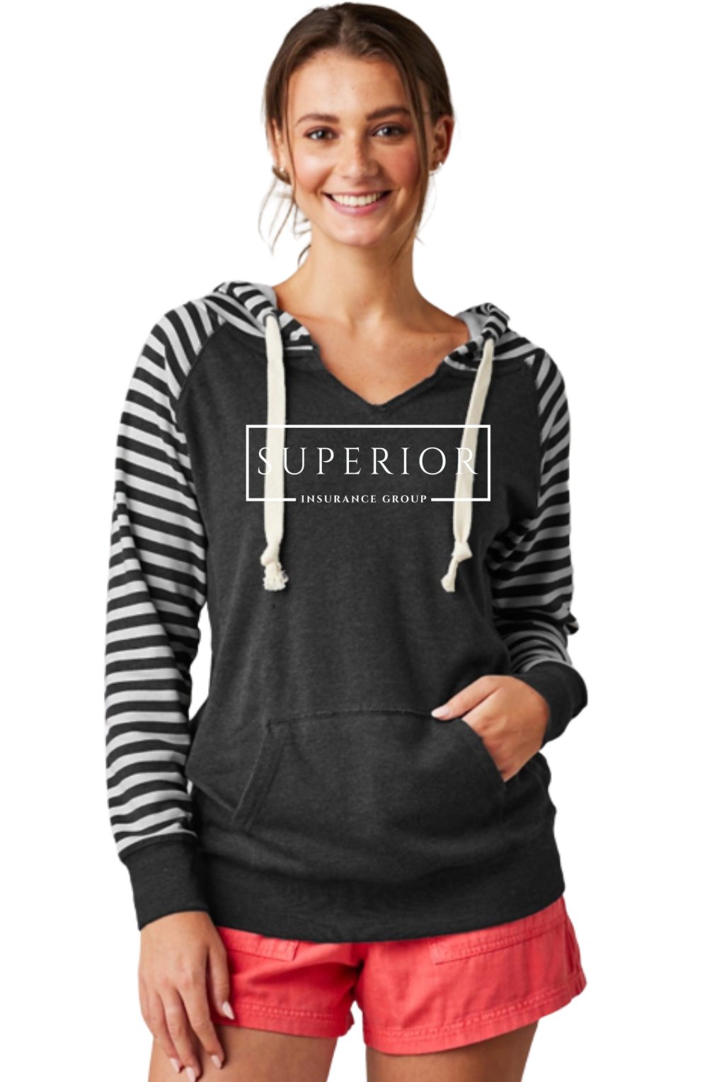 Superior Insurance Group Women's Striped Chalk Hoodie